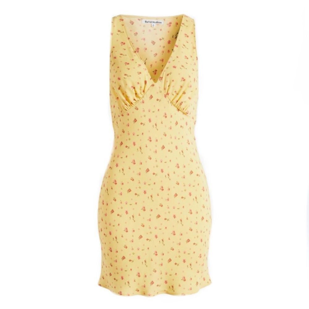 Reformation Yellow Floral Dress